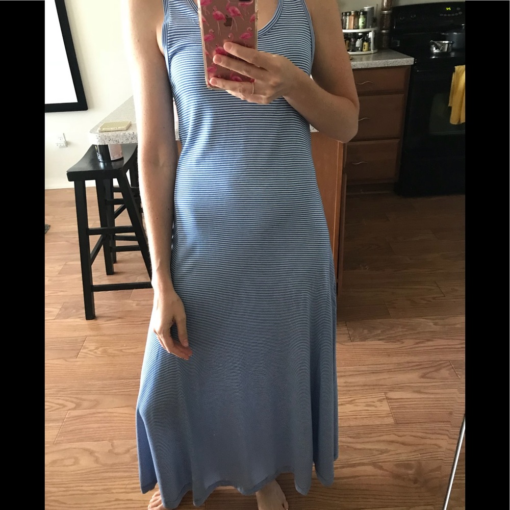 Gap xs 💯 rayon blue & white striped maxi